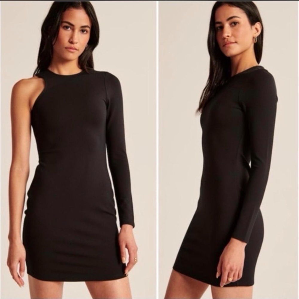 Abercrombie & Fitch Black One-Shoulder Dress